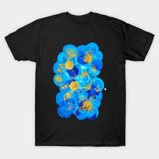 Golden Blue Abstract T-Shirt